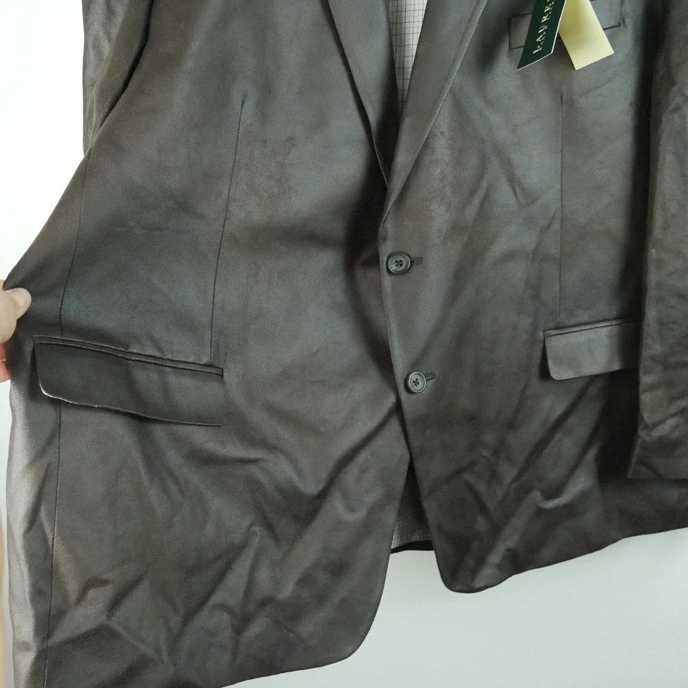 Lauren Ralph Lauren Mens Brown Faux Suede Blazer Sport Coat 56R Jacket Preppy